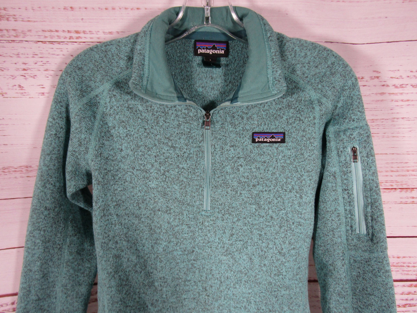 Patagonia Better Sweater Women's Turquoise 1/4 Zip Pullover Sweater Size S