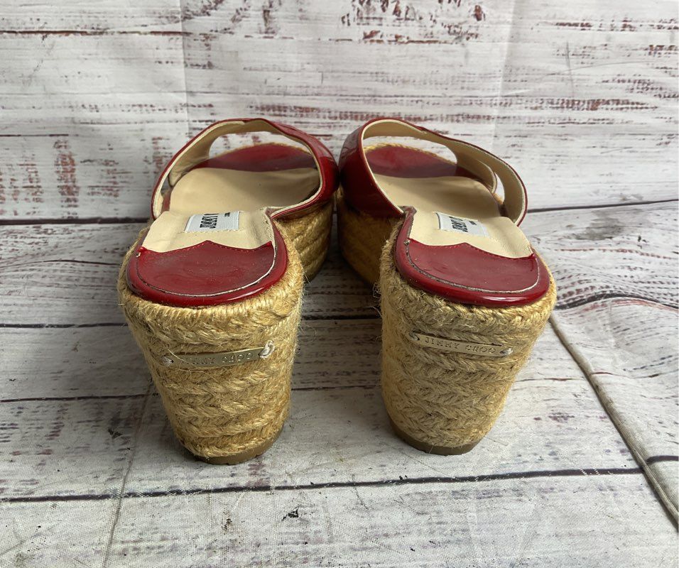 Jimmy Choo Paisley Patent Leather Espadrille Wedges Red 36