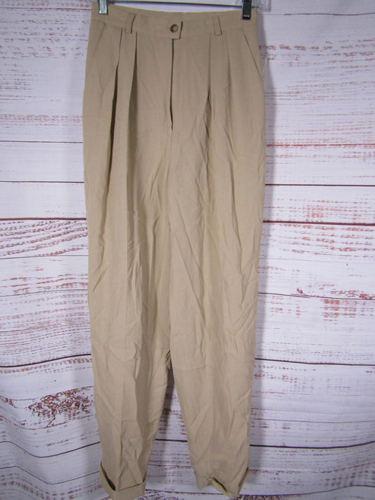 Jones New York Country Women's Khaki Wool Blend Trouser Pants Size 2