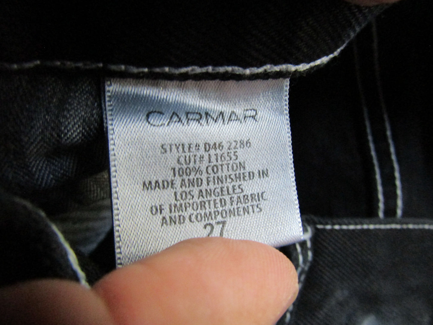 Carmar Women's Black Tie Dye Denim Boyfriend Jeans Size 27 Made in Los Angles