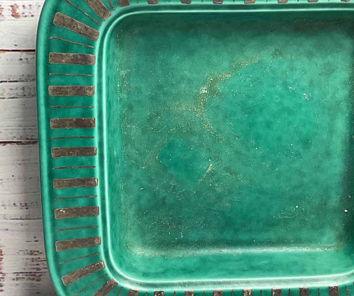 Gustavsberg Sweden Argenta Vintage Wilhelm Kåge Square 8.5" Tray Green