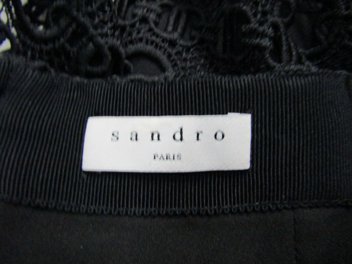Sandro Richard Women's Black Chain Link Lace Skirt Size 3