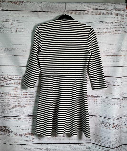 Women's Broome Street x Kate Spade Black and White Striped Dress Size M