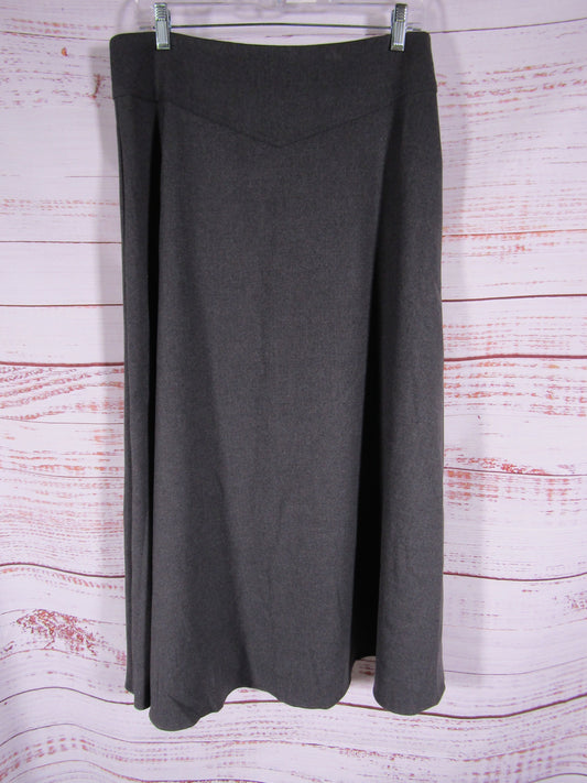 Amara Couture Women's Gray Cotton Blend A-Line Yoke Skirt Size M