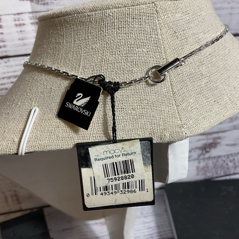 NWT SWAROVSKI Silver Tone Pave Heart 16" Necklace