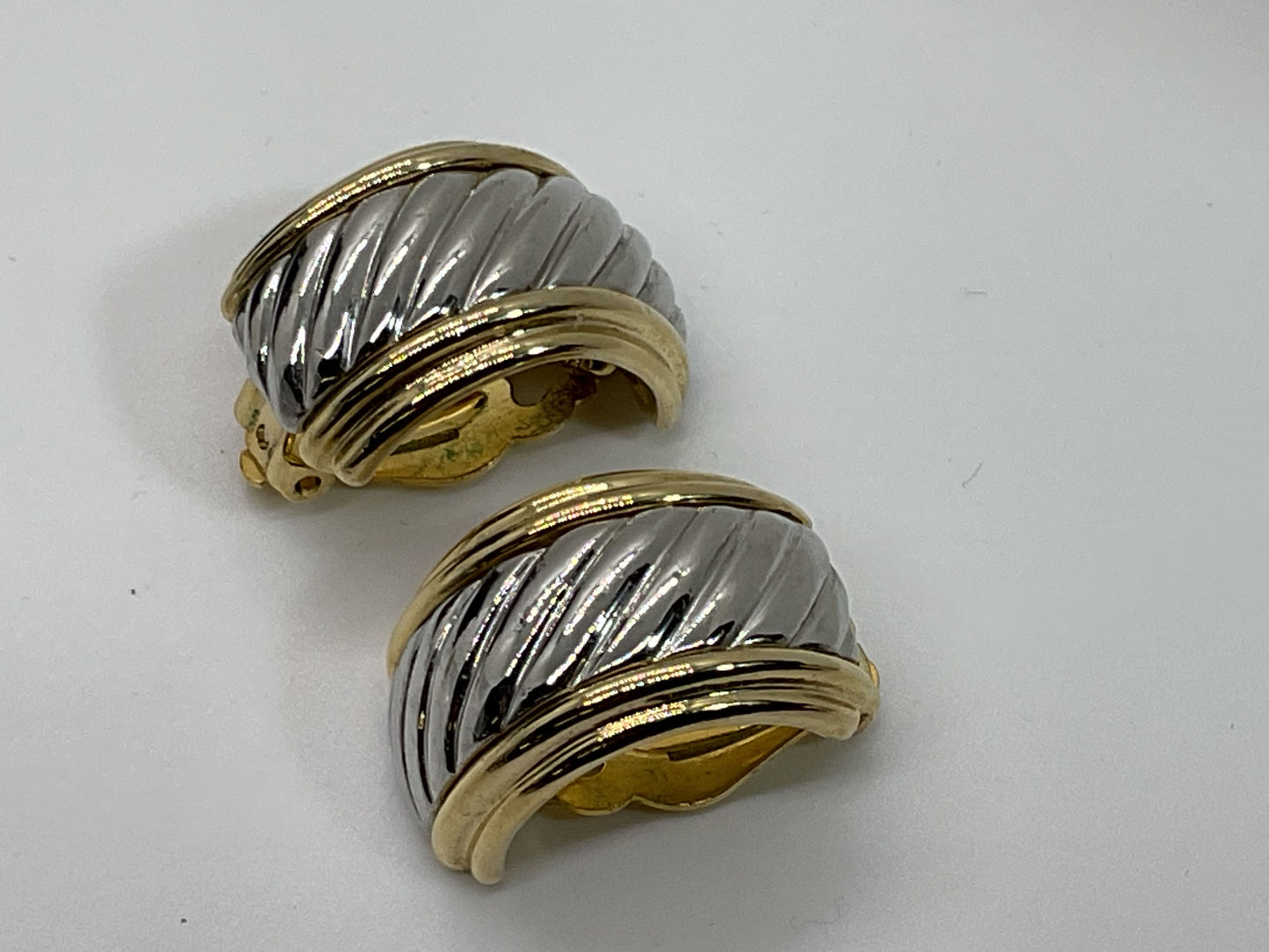 CARUCCI Two Tone Clip On Earrings
