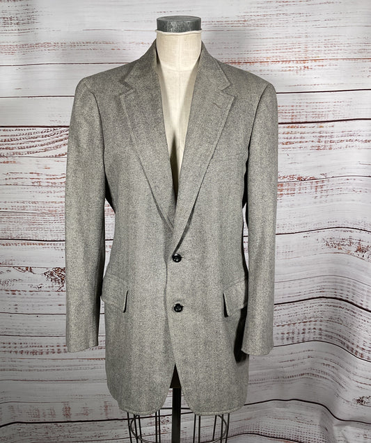 G.B. Harb & Son Vintage Cashmere Herringbone Blazer Gray