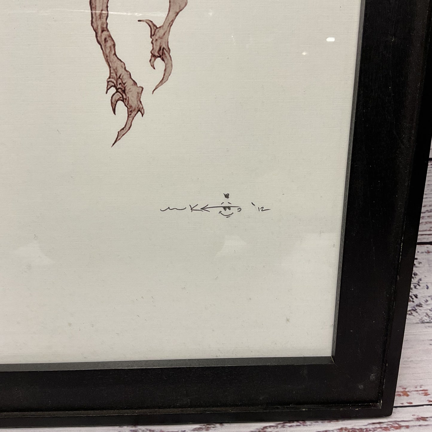 Cronenberg-Esque 5 Legged Flesh Monster Lovecraftian Creature Print Signed