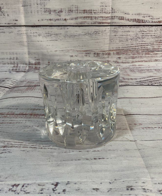 Oreffors Signed Crystal Candle Holder 3"x 2.5"
