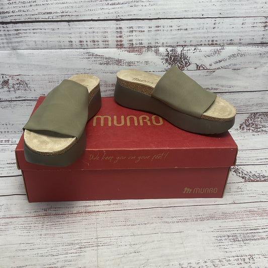 Munro Nalia Green Stretch Fabric Platform Sandal Women Size 7 (AAAA)