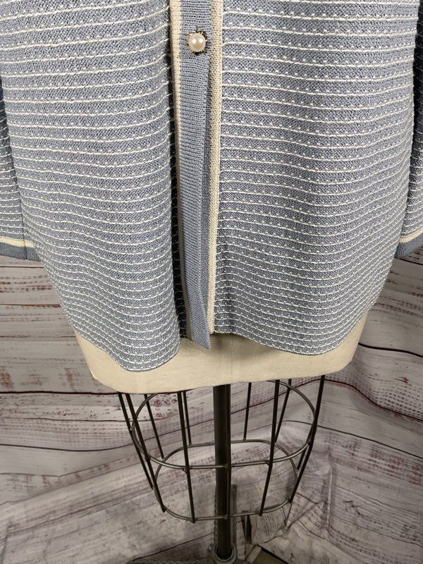 Vintage ST. John Collection By Marie Gray Shoulder Padded Wool Cardigan Size S