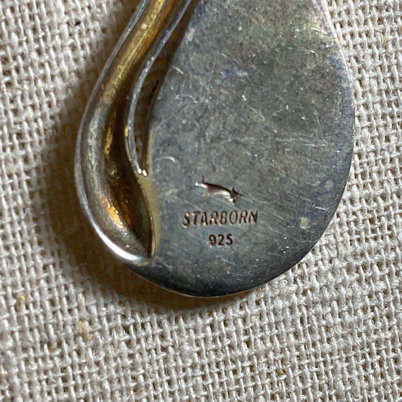 STARBORN Sterling Abalone Inlay 1.5" Swan Pendant 17" Chain Necklace- 7.04g