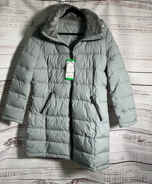 NWT Women's Andrew Marc Gray Puffer Coat Size XL
