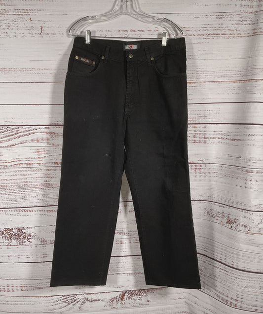 Moschino Vintage Peace Wide Leg Jeans Black 36