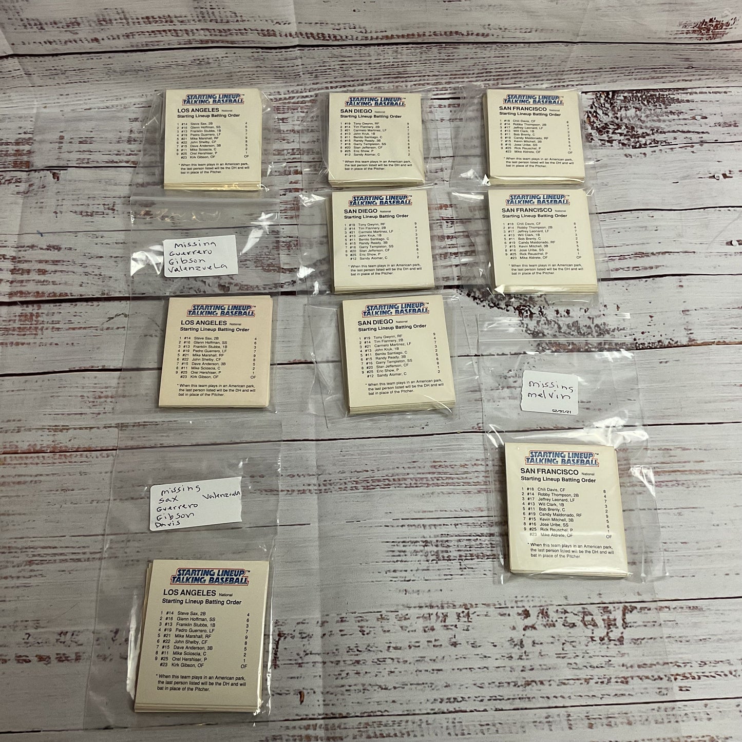 1988 Parker Brothers Starting Lineup Talking Baseball PADRES, DODGNERS, GIANTS