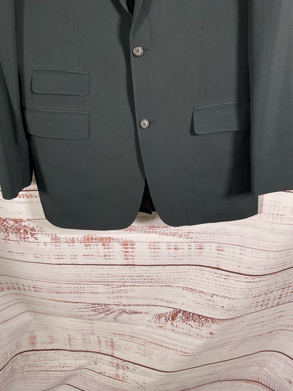 Hugo Boss Men's Black Virgin Wool Blend Suit Jacket Size 42L Made in Germany