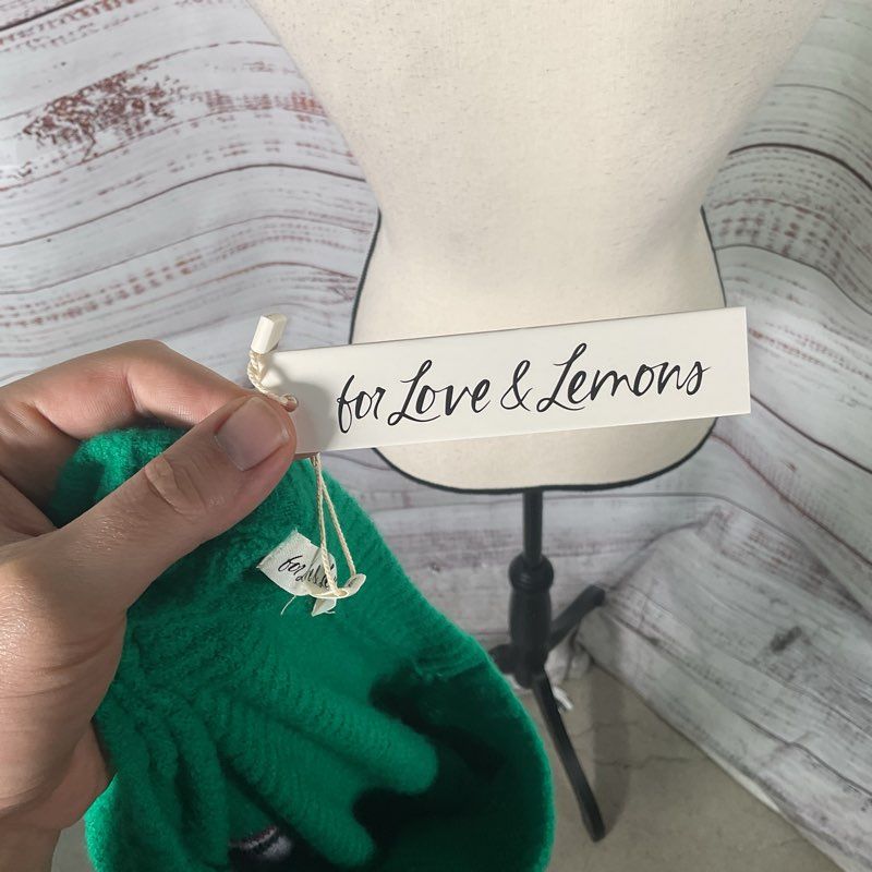 For Love & Lemons Arielle Green/Purple Colorblock Paneled Sweater - Size M