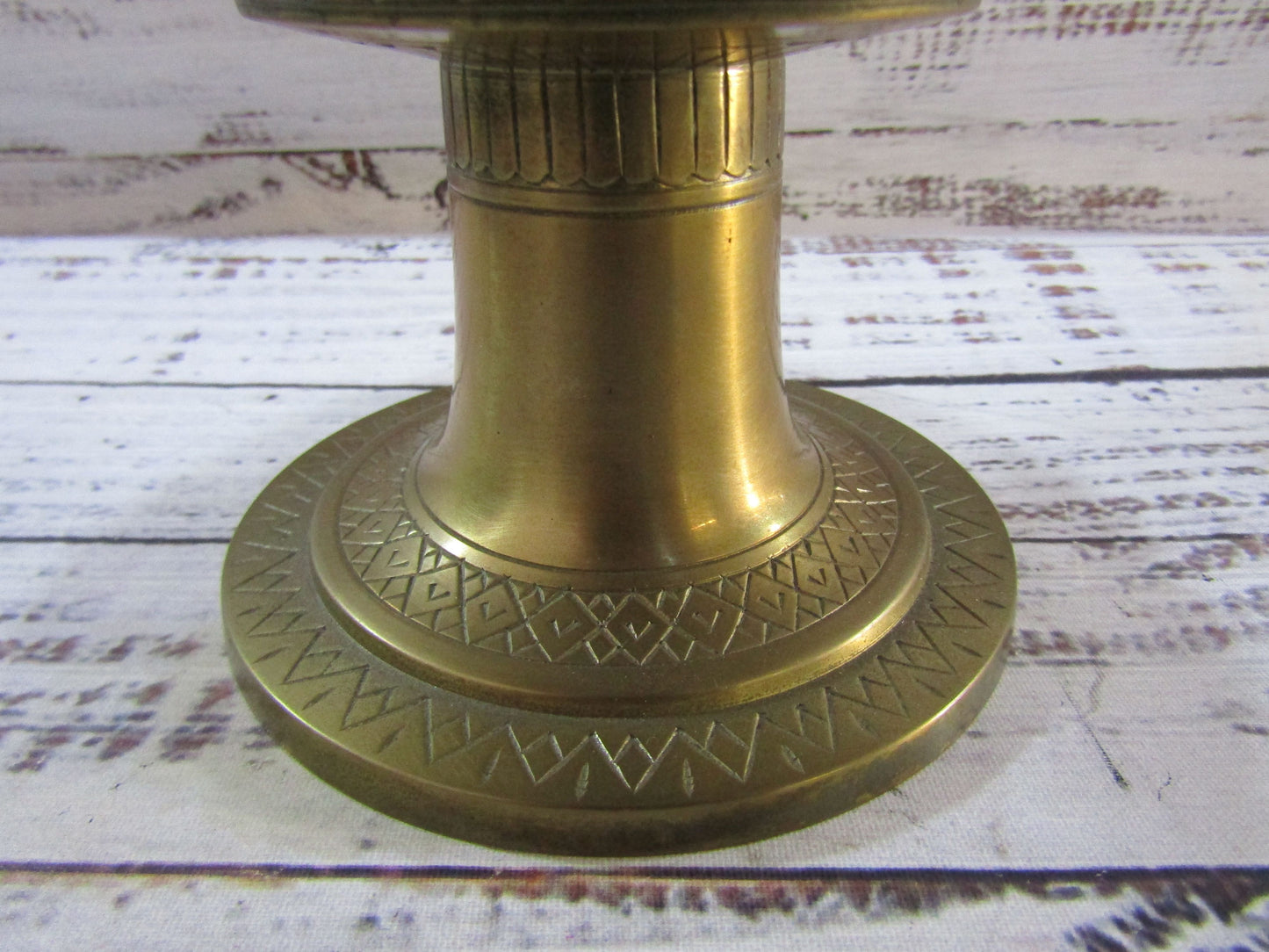 Vintage Handcrafted Ornate Brass Vase Made in India