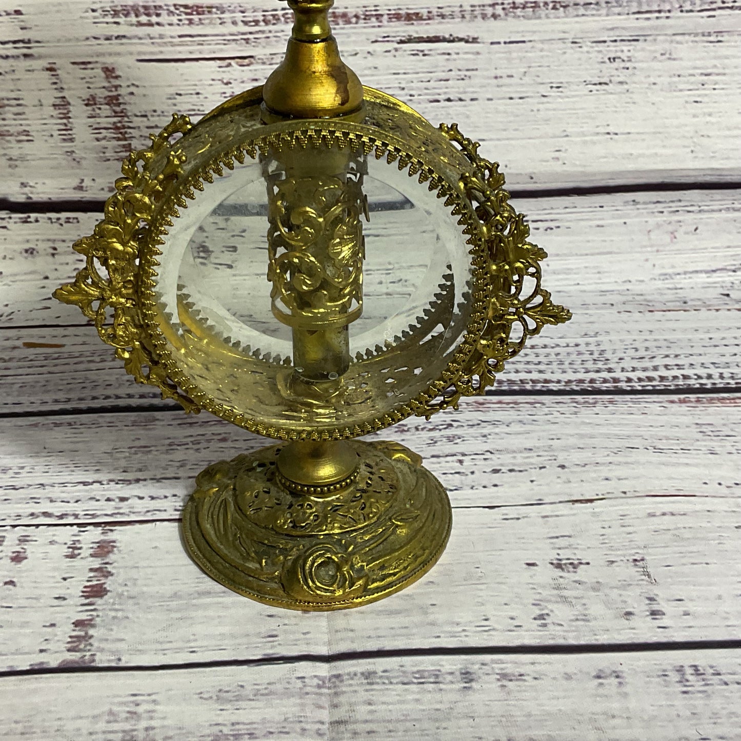 VTG./ANTIQUE MATSON?? Ormolu Filigree Perfume Bottle- 8"