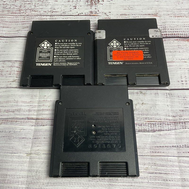 VTG. Tengen RBI Baseball 3 pc. NES Video Game Cartridge Bundle