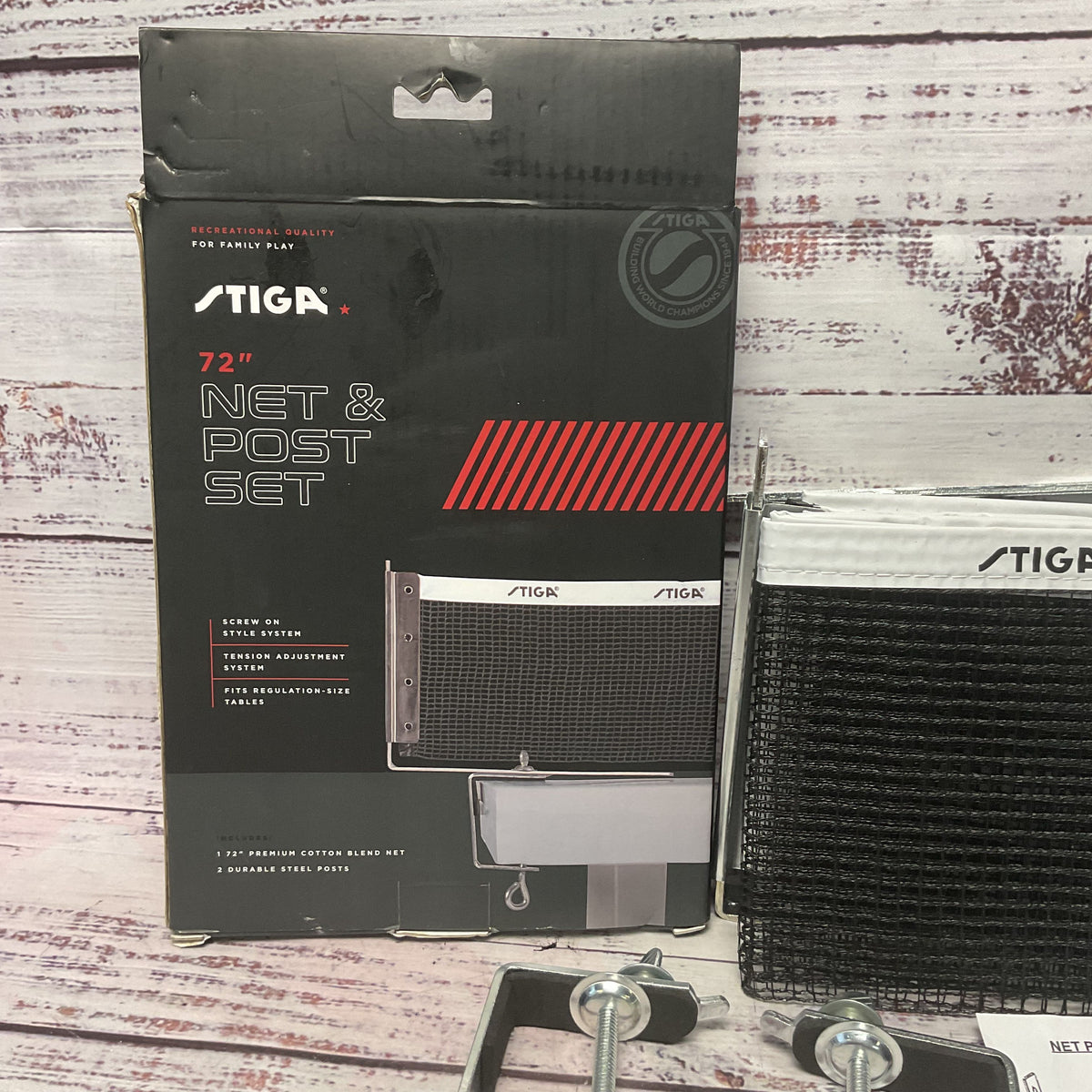 Stiga 72" Net And Post T1556 Table Tennis New Open Box