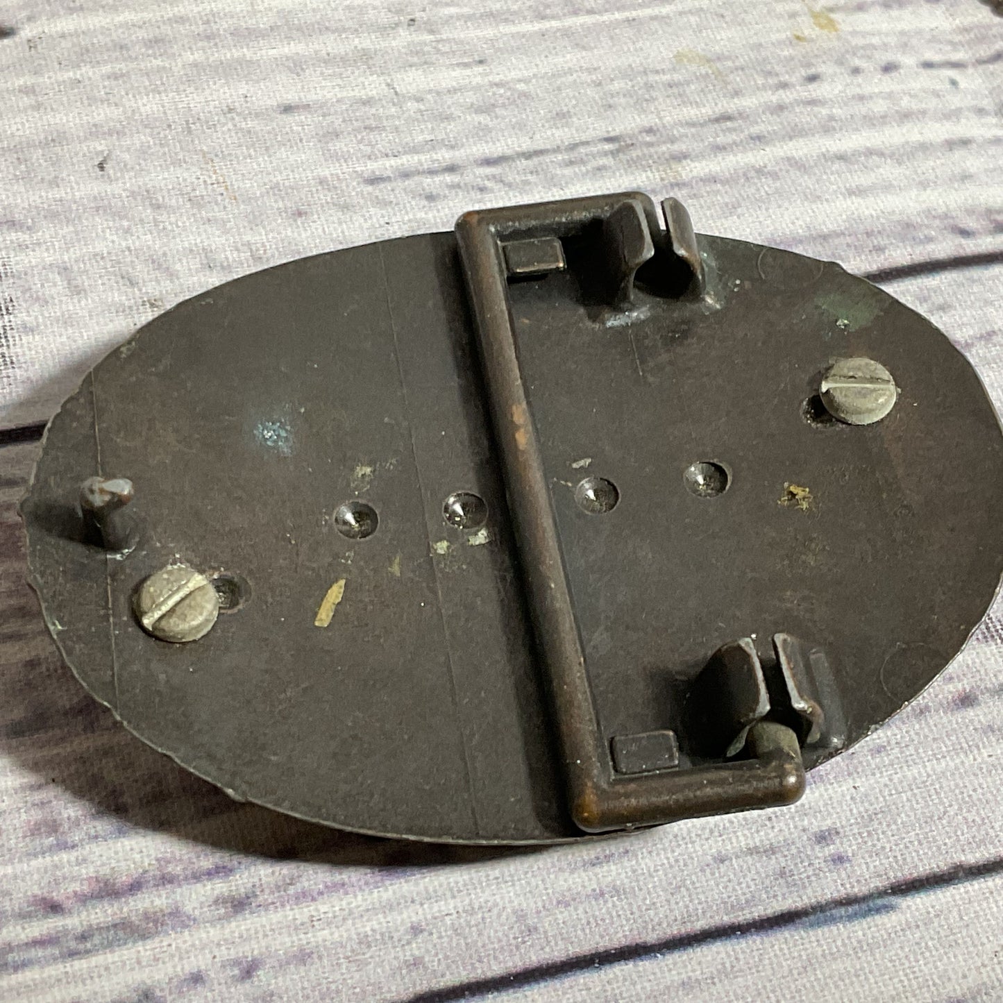 VTG./ANTIQUE Copper & Oval Agate Belt Buckle- 2.75" X 2"