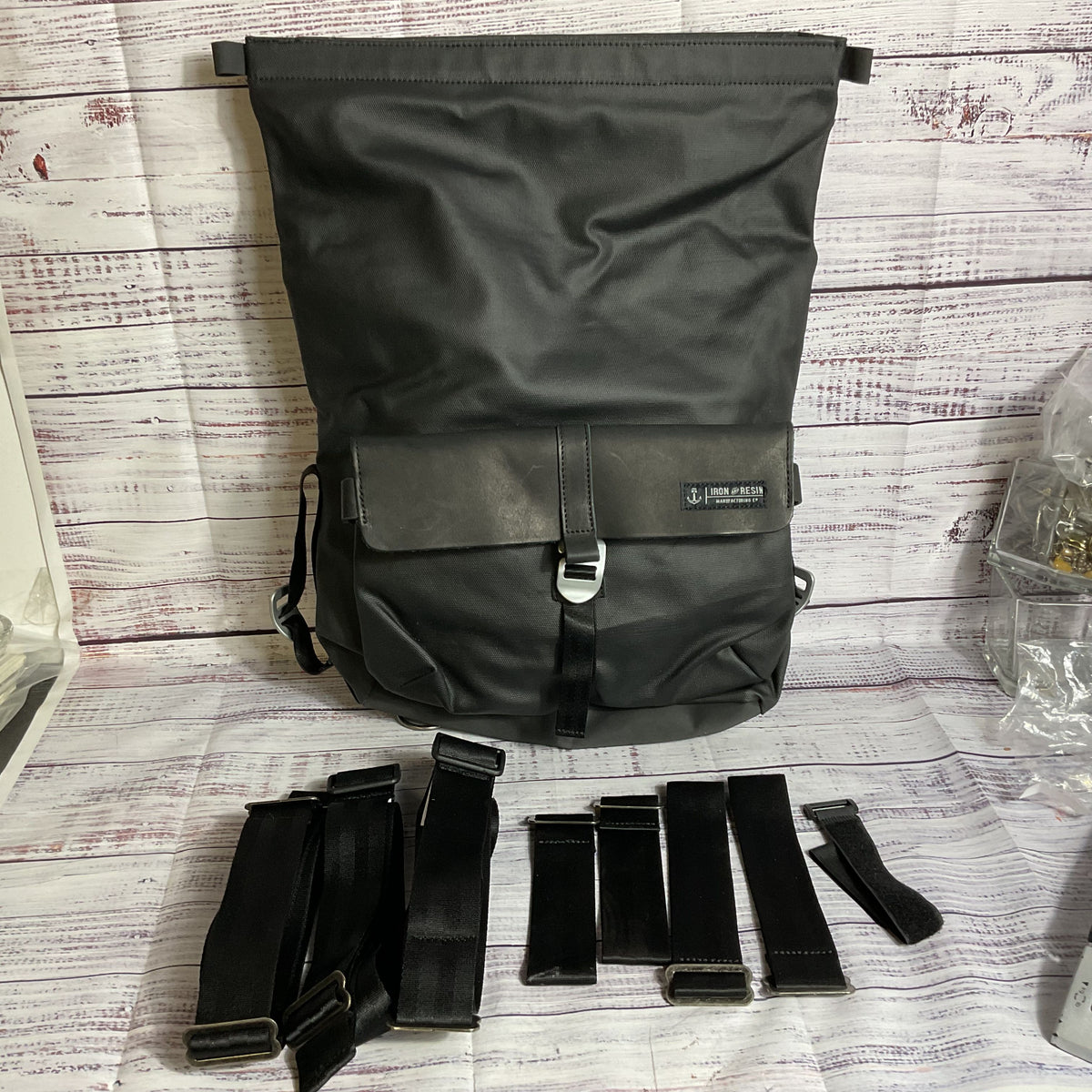 IRON & RESIN Mfg. Terrain II Moto Pannier Saddlebag Motorcycle Canvas Backpack