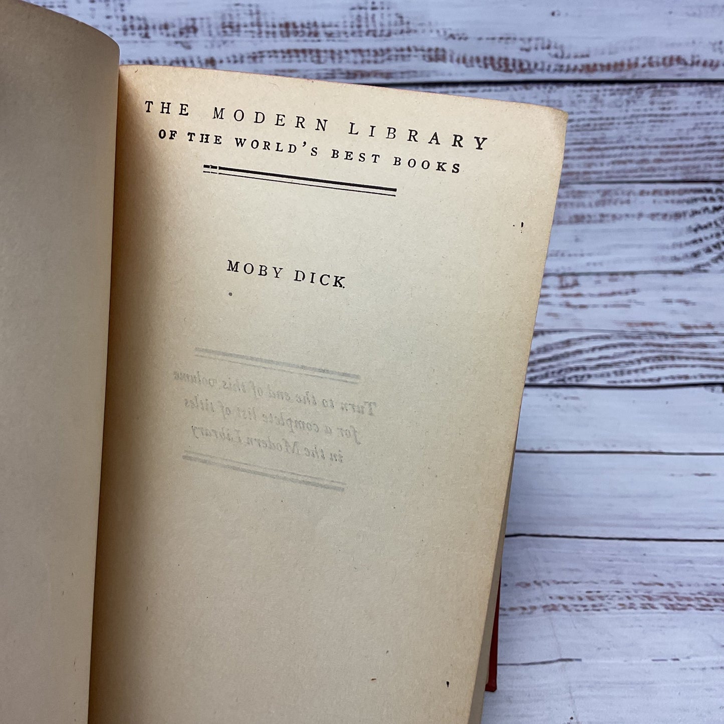 Antique Modern Library Moby Dick Herman Melville Flexible Cover 1926