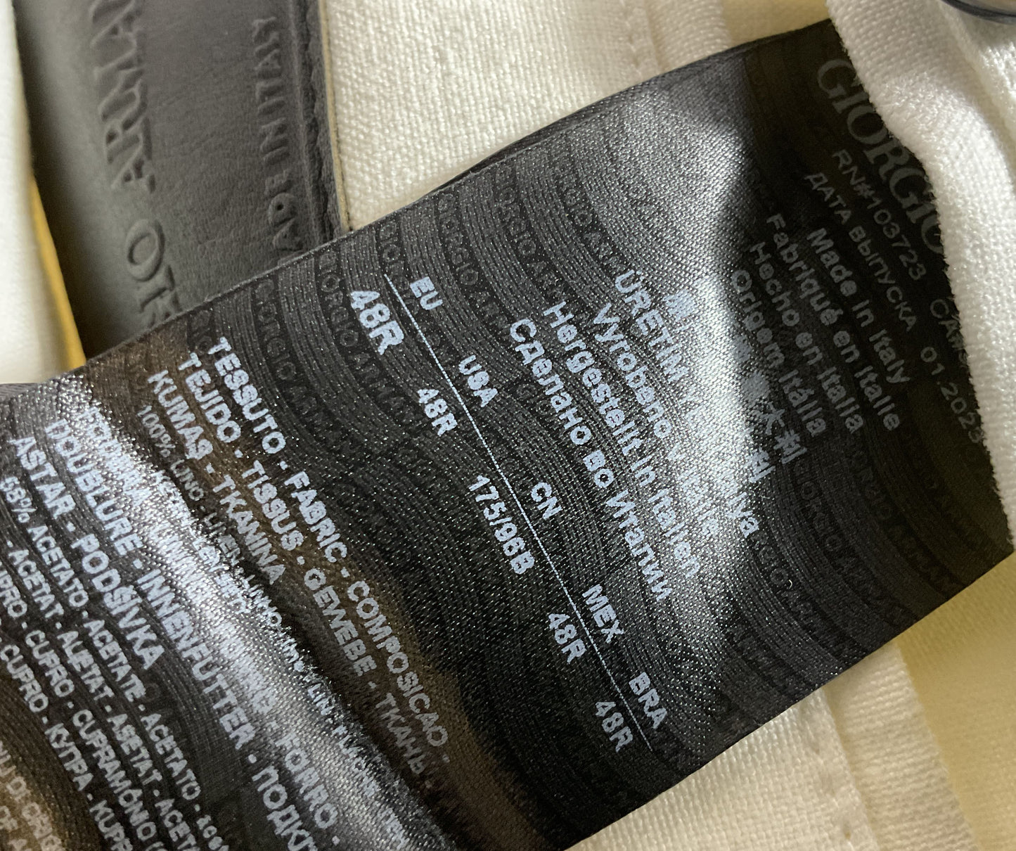 GIORGIO ARMANI Men's White Linen Hooded Casual Adjusted Waist Jacket- SZ 48R