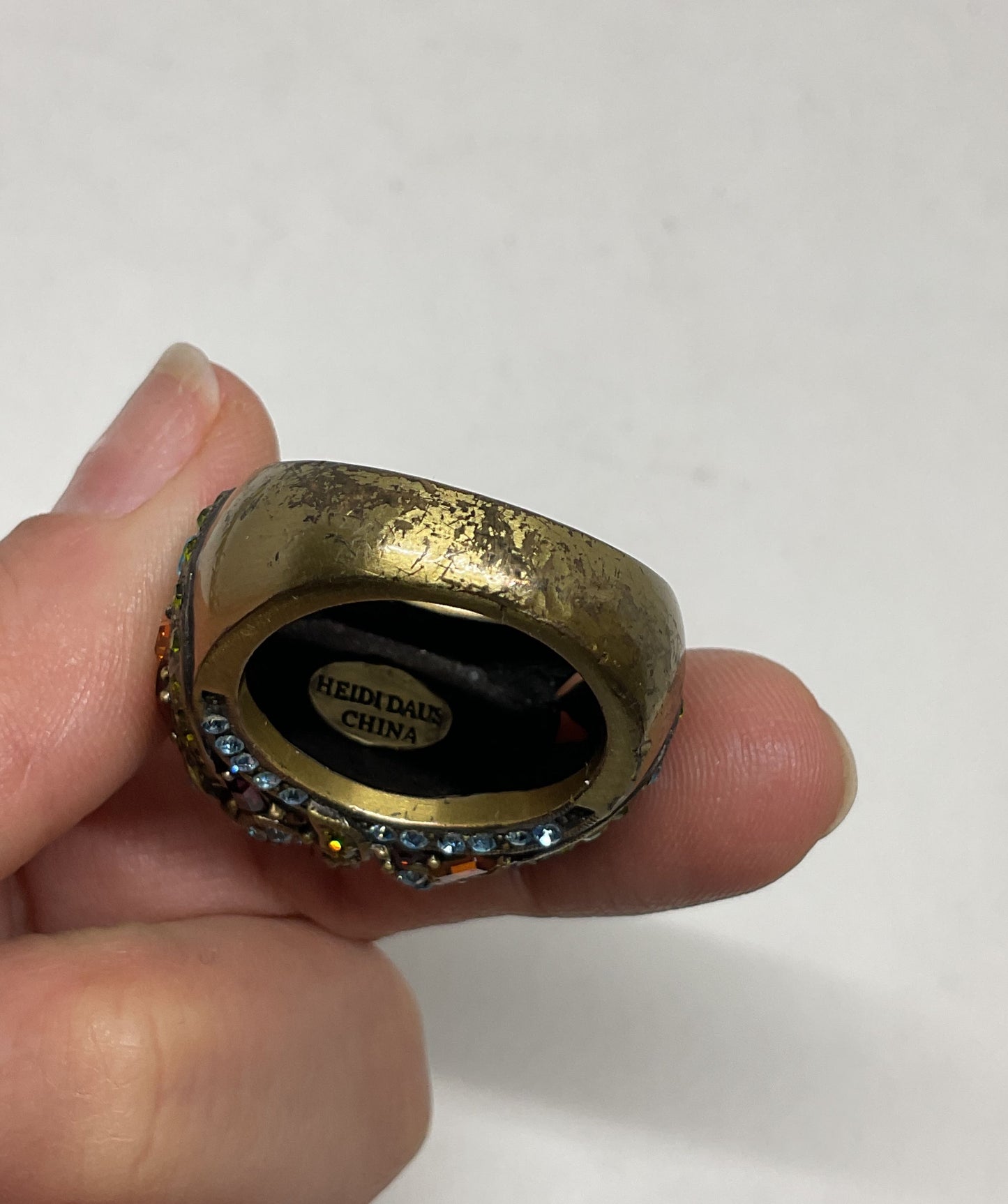 HEIDI DAUS Gold Tone Rhinestone size 10 Ring