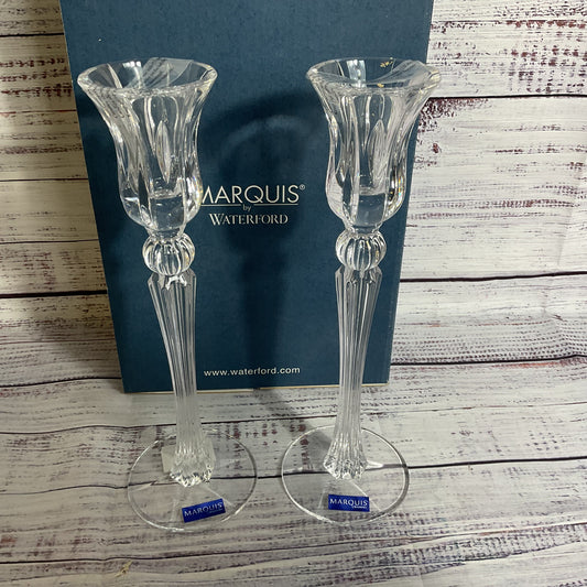 Pair of MARQUIS by WATERFORD Sheridan 10" Candlesticks