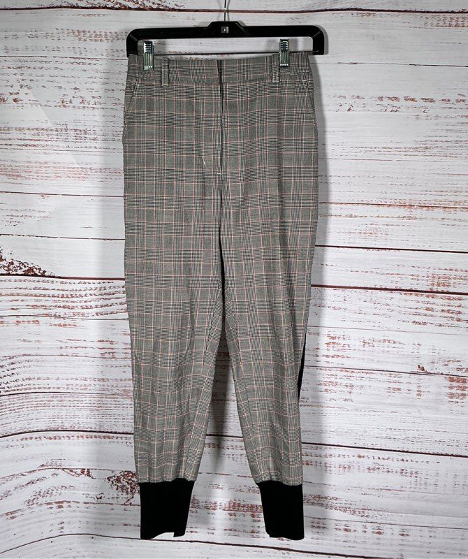 Women's 3.1 Phillip Lim Black/Gray Checked Jogger Pants Retail $400