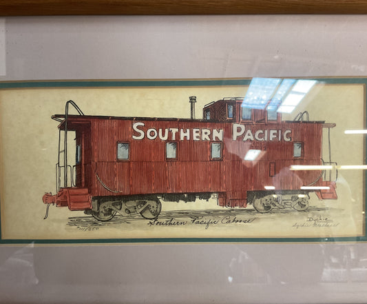 Dyckie Wallace Southern Pacific Caboose Artist Signed Watercolor Print 111 / 250