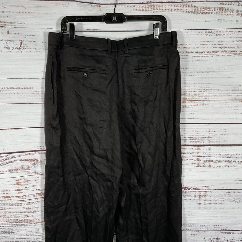 NWT Theory Classic Straight Black Linen Viscose Pants - Size 12 MSRP $345