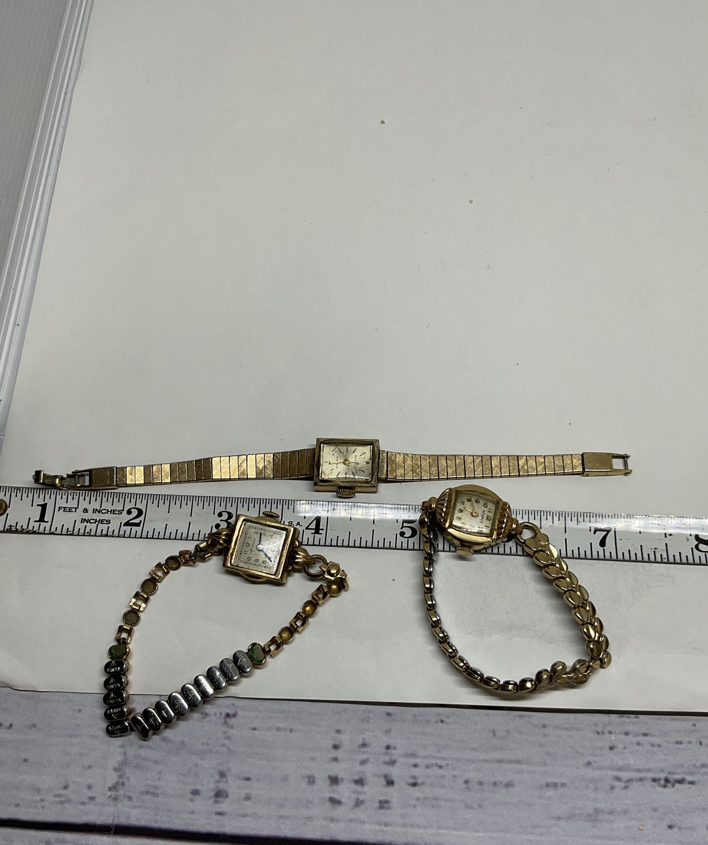Lot 3 Vintage Watch BENRUS Wakmann Roymart Gold Plated
