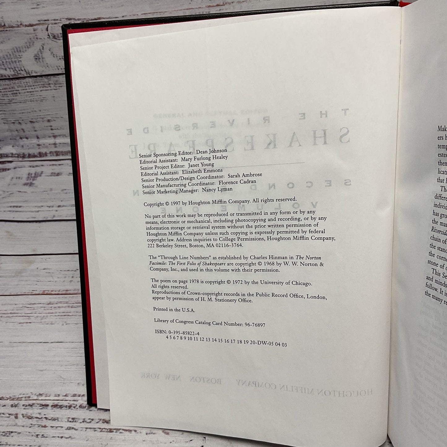 The Riverside Shakespeare Deluxe 1997 Hardcover Houghton Mifflin 2 Volumes