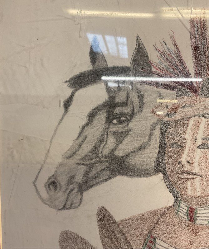Original Colored Drawing By Quadriplegia Native American Artist Tyree Honga