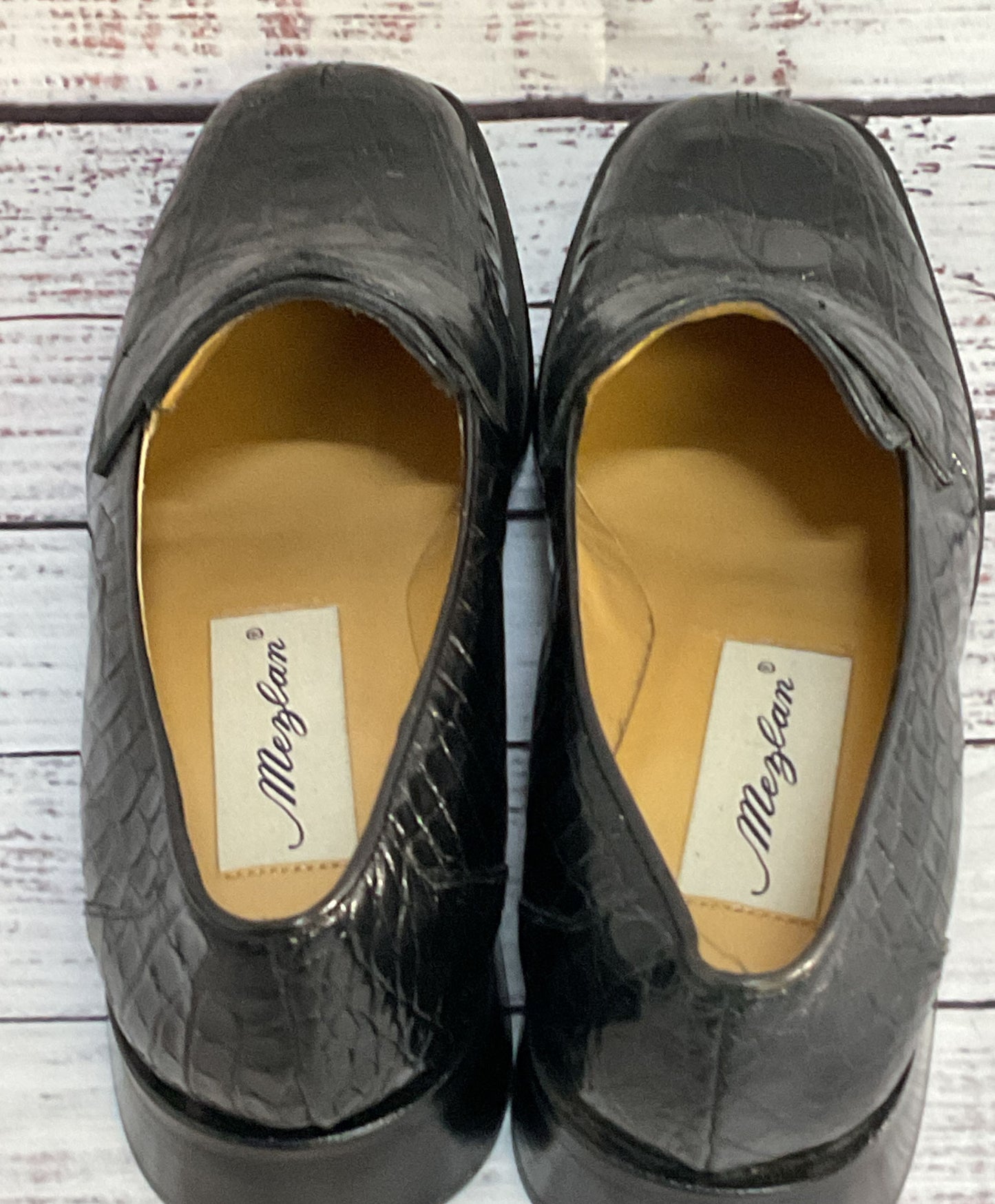 Mezlan Crocodile Leather Crawford Penny Loafers Black 6