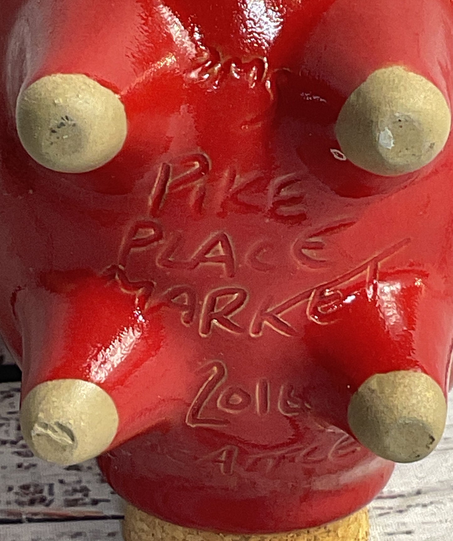 Pike Place Market Small Piggy Bank Red