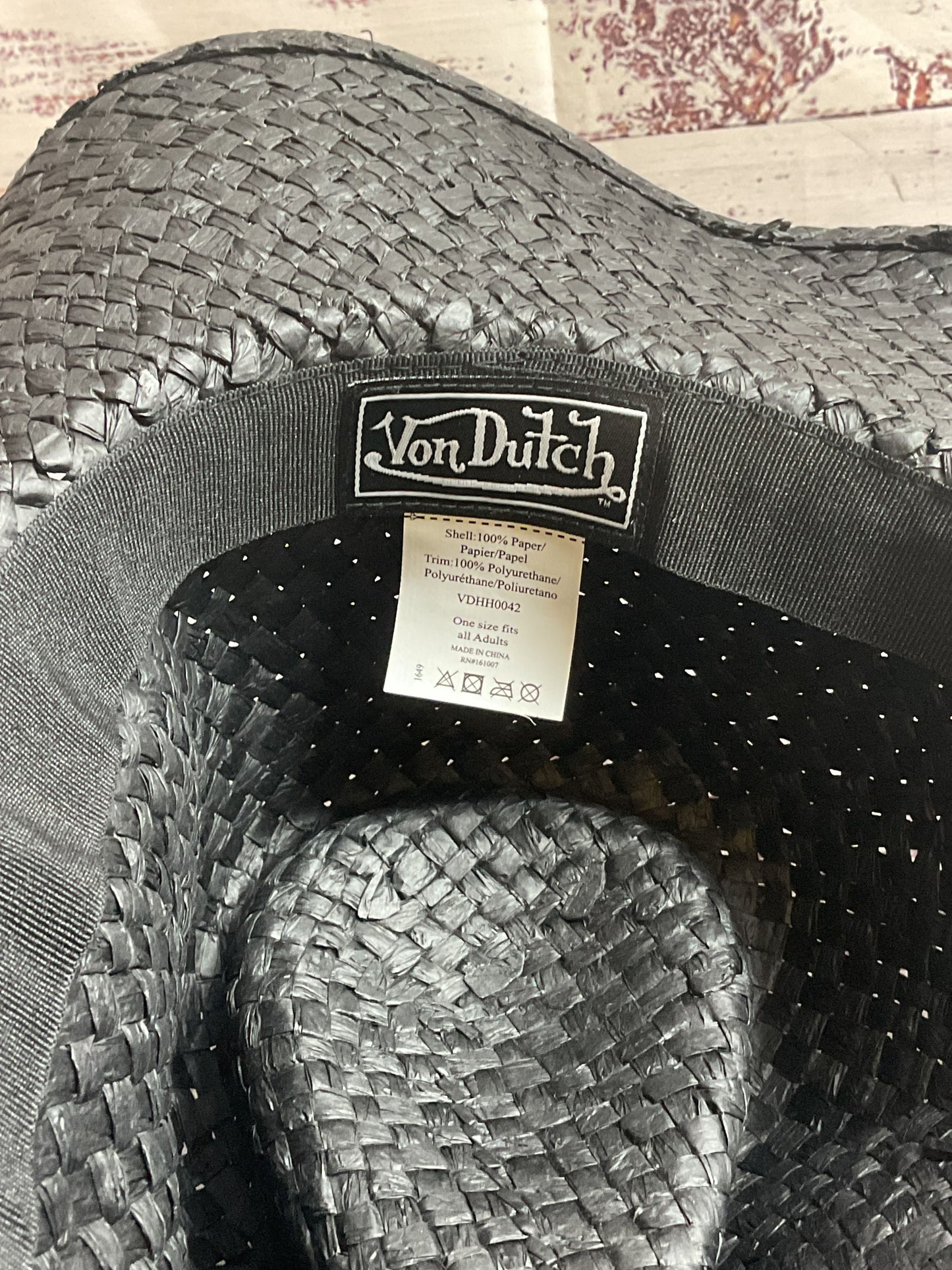 Von Dutch Black Straw Cowboy Hat - Size OS