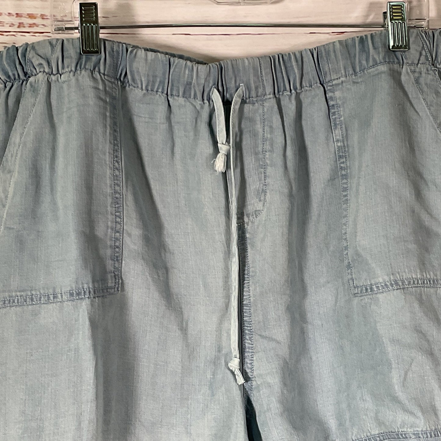 NWT AQUA Women's Light Denim Drawstring Shorts- SZ XXL