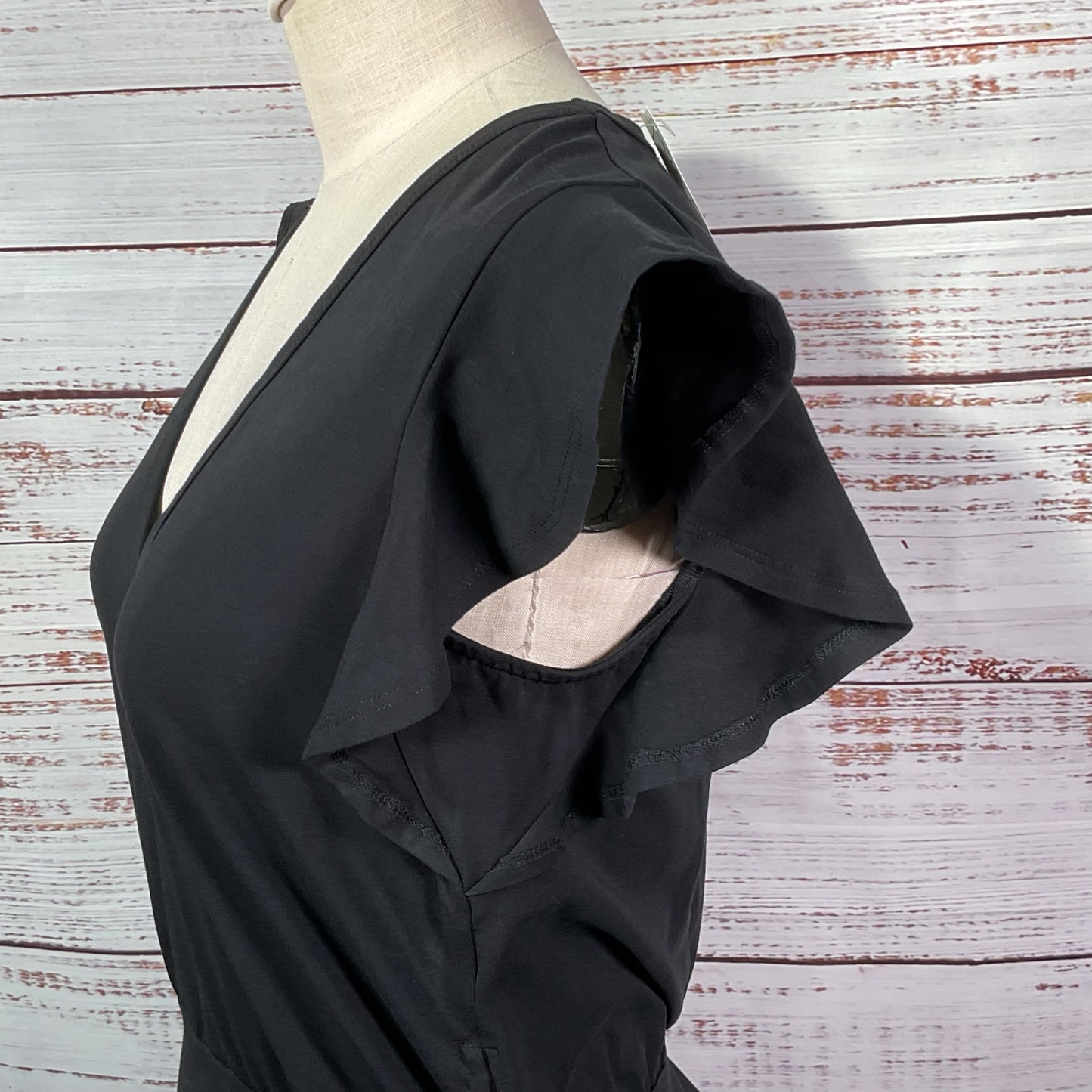 NWT VERONICA BEARD Jeans Lisette Women's Short Flutter Sleeves Ruched Dress SZ 4