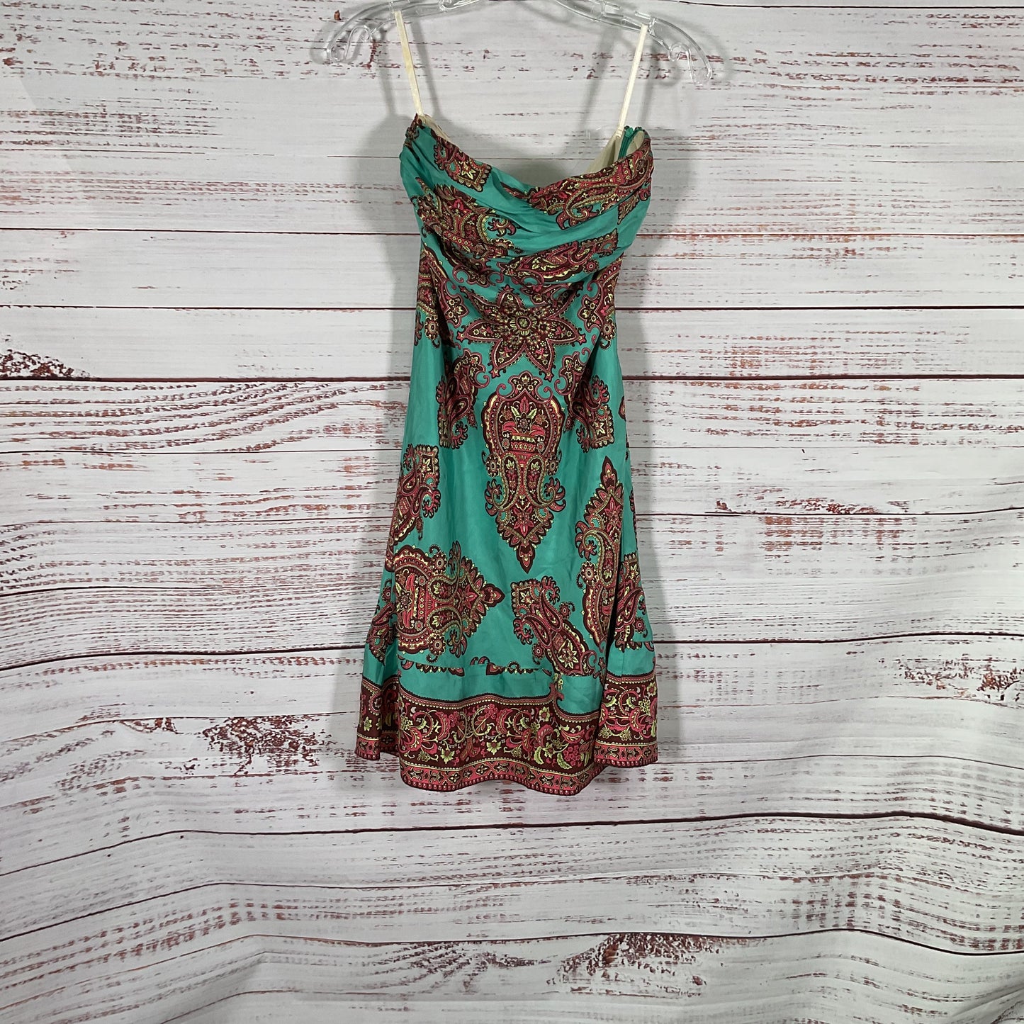 Tibi Silk Green Strapless Handkerchief Dress - Size 2