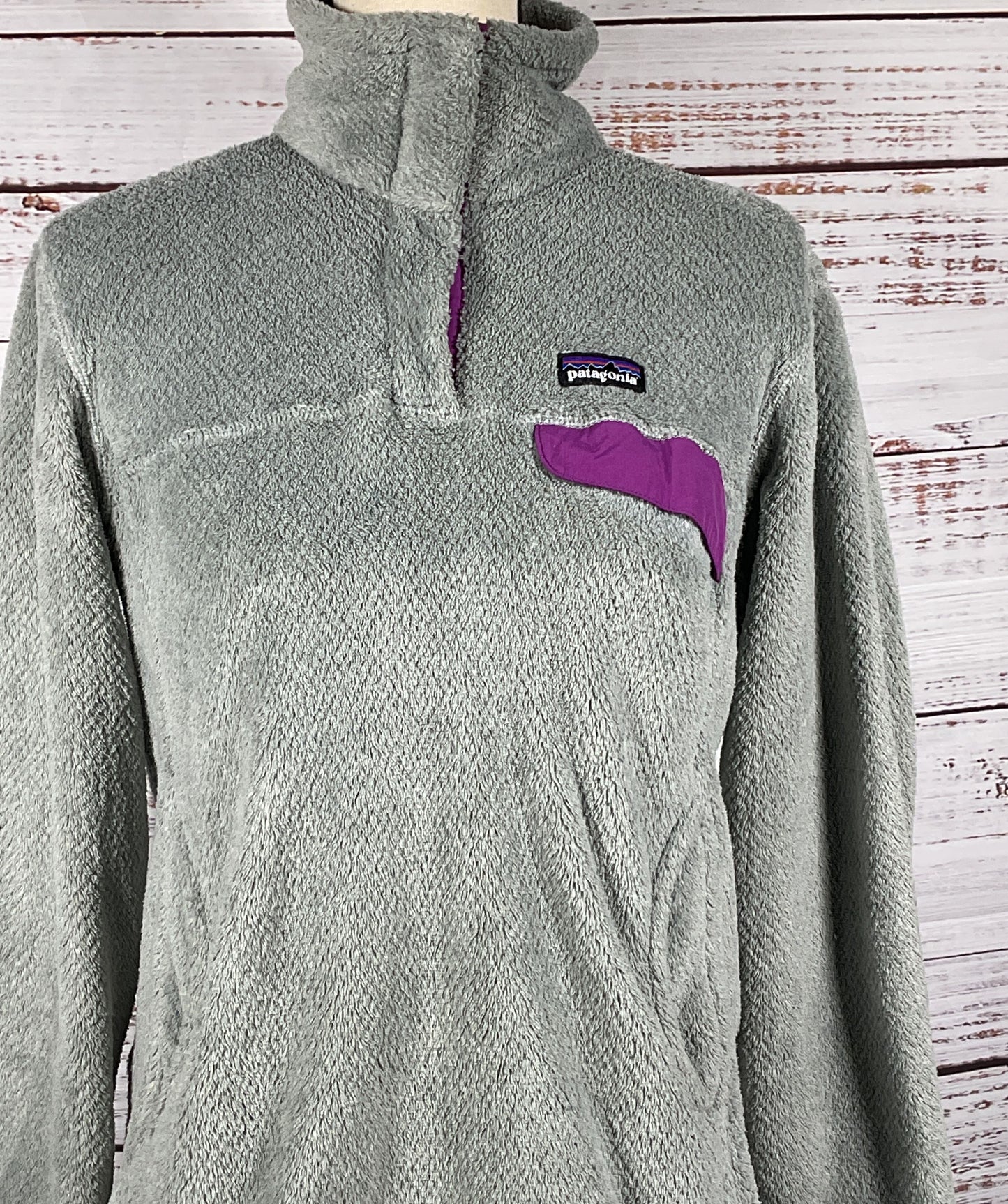 Patagonia Re-Tool Snap-T Pullover Jacket Gray Purple M