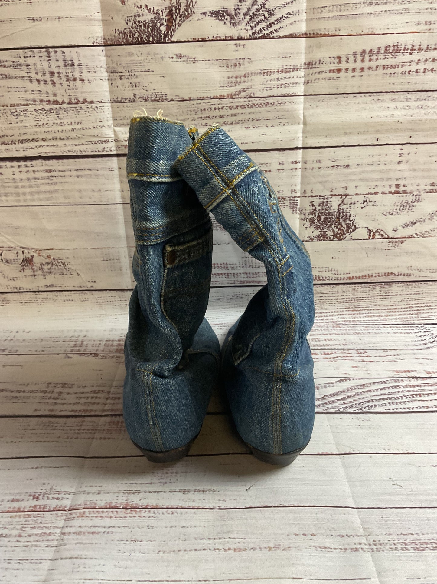 Matake Blue Denim Ankle Boot Shoes Women 7.5