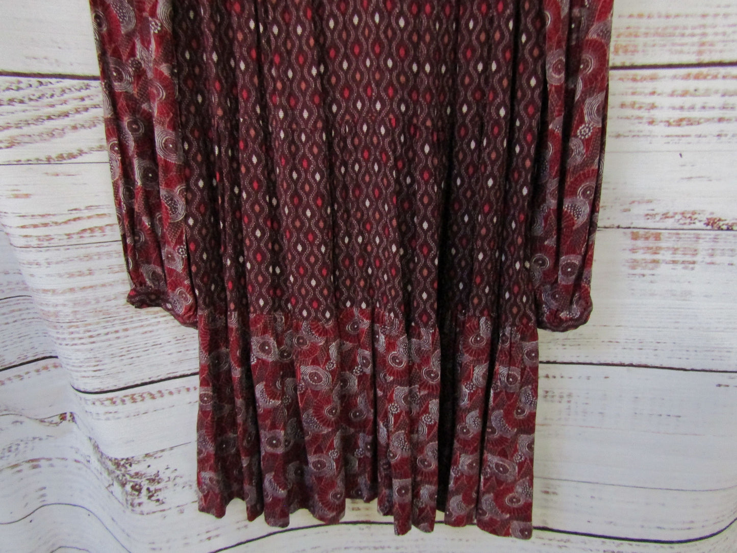 Maeve by Anthropologie Amber Women's Burgundy Tiered Tunic Dress Size XS