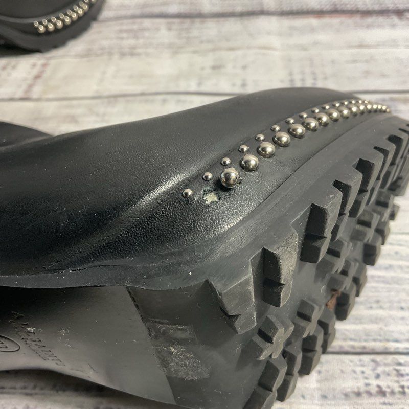 Allsaints Devora Black Leather Studded Pump Boot Women's Size 7.5 *DAMAGED*