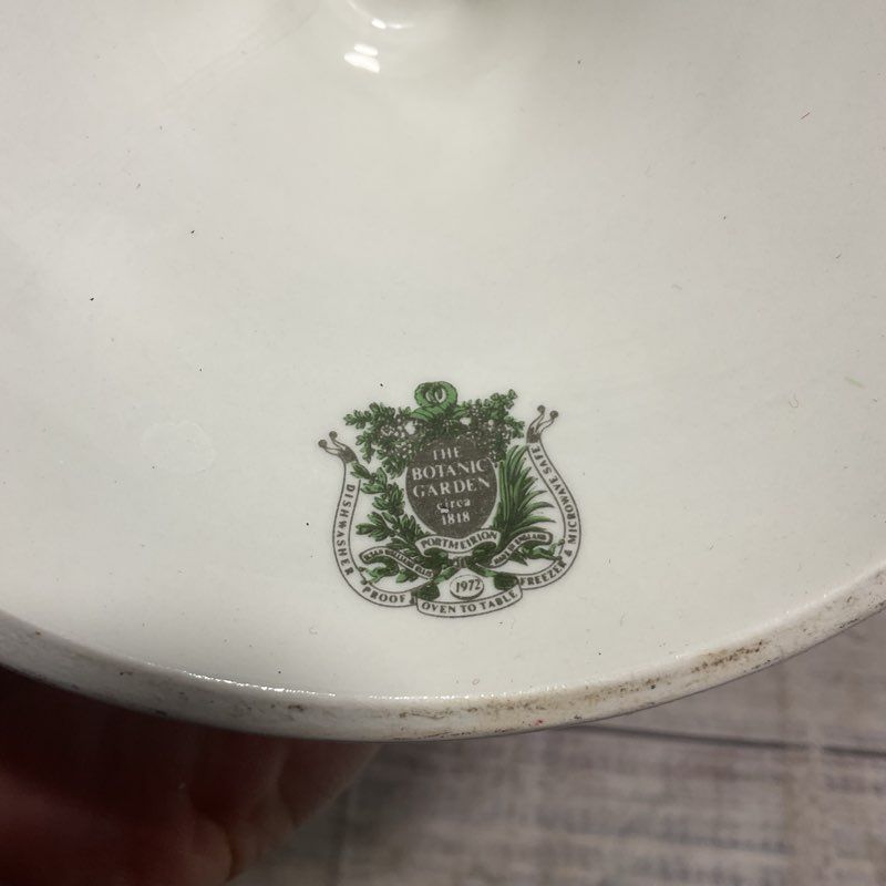 VTG. Portmeirion Botanical Garden White Floral 9" Ceramic Candle Holder