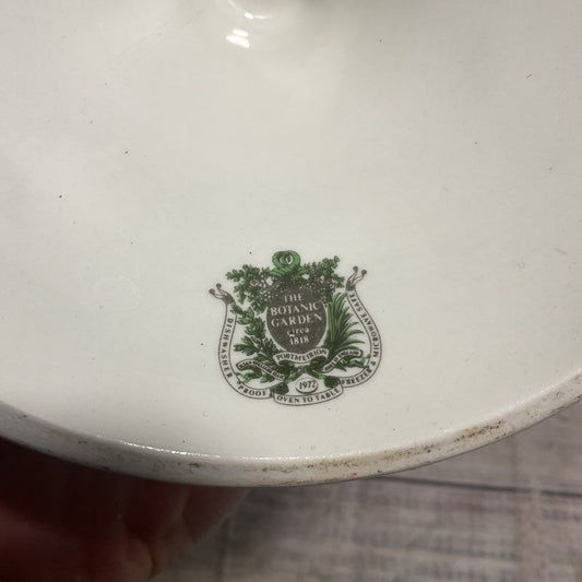 VTG. Portmeirion Botanical Garden White Floral 9" Ceramic Candle Holder