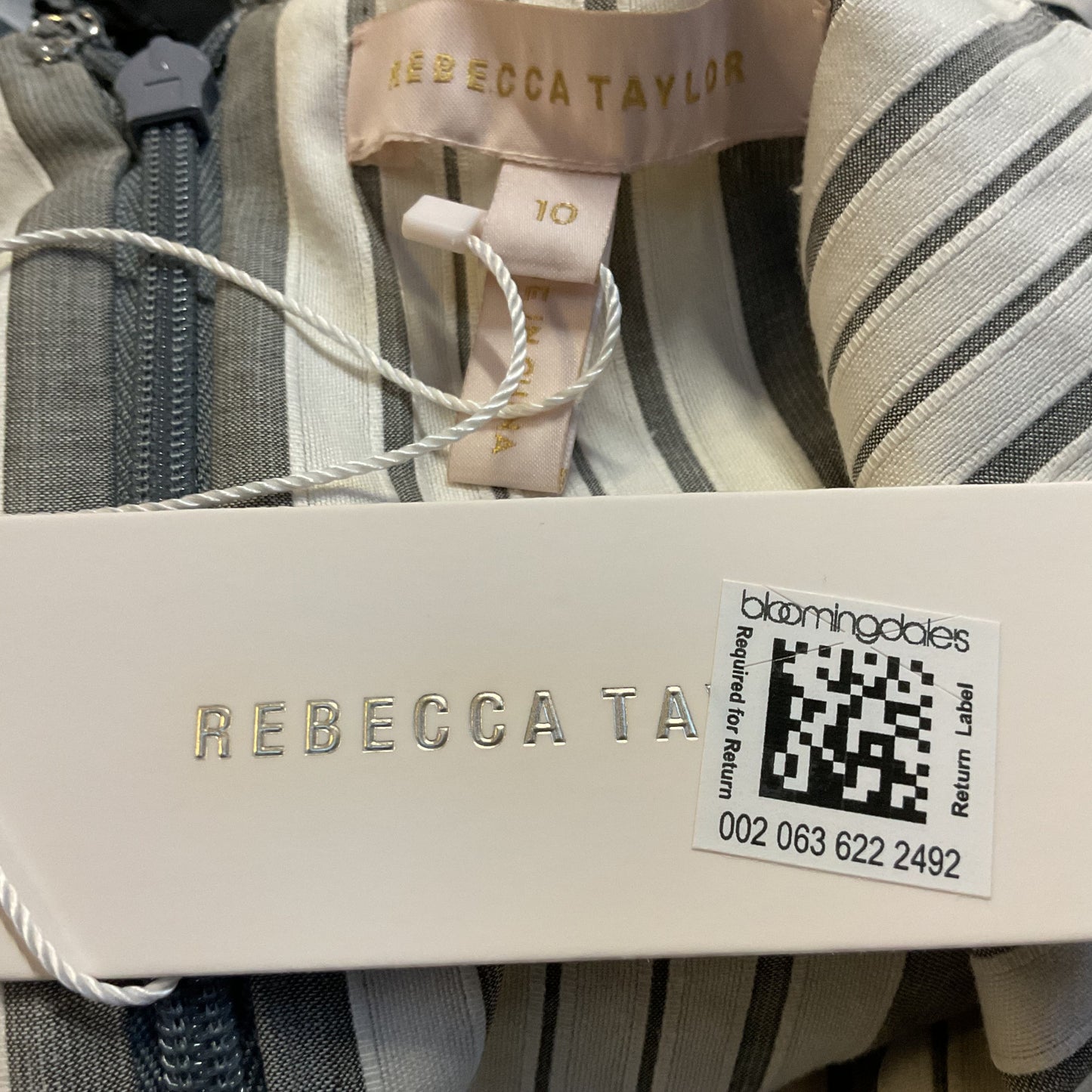 NWT REBECCA TAYLOR Women's Empire Striped Tank Dress- SZ 10